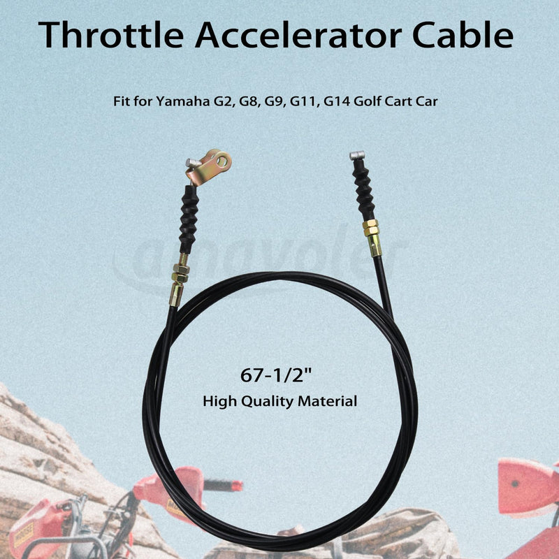 Throttle Accelerator Cable 67-1/2" Long Aftermarket Replacement Parts Compatible for Yamaha G2, G8, G9, G11, G14 Golf Cart Car.
