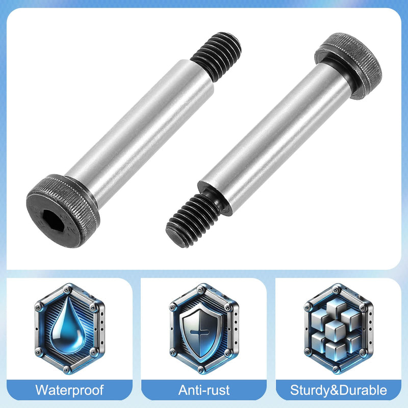 uxcell Alloy Steel Hexagon Socket Head Shoulder Screws Bolts, 2" Shoulder Length, 1/2" Shoulder Dia, 3/8-16 UNC Thread, 10pcs 2" x 1/2" 10