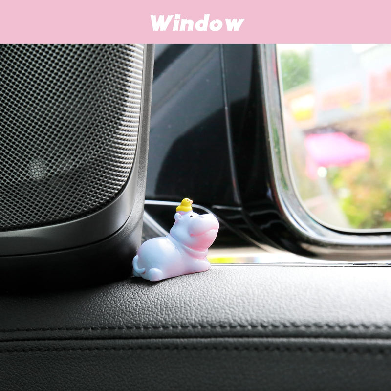 YGMONER Mini Hippopotamus Car Dashboard Figurines Set of 6 Cute 1inch Hippo Car Decorations Kawaii Car Interior Decor Accessories Gifts for Hippo Lover