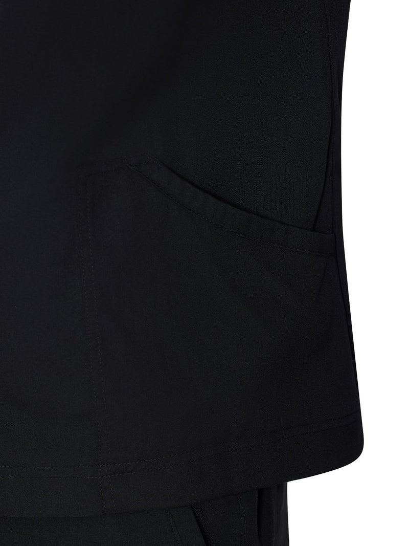 COZYFIT Scrub Jacket Men, Zip Front Men's Medical Scrub Jacket with 5 Pockets, Soft Stretch Fabric Large Black