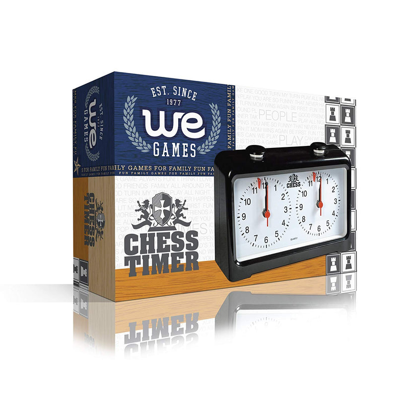 WE Games Analog Chess Clock Timer with Quartz Precision Technology, Game Timer Clock for Blitz Chess and Bullet Chess, Chess Timer Clock Official, Chess Clocks with Analog Timer for Board Games