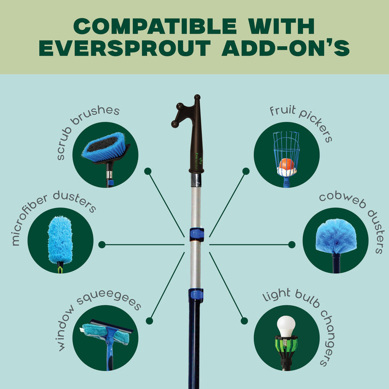 EVERSPROUT Telescoping Boat Hook | Floats, Scratch-Resistant, Sturdy Design | Durable & Lightweight, 3-Stage Anodized Aluminum Pole | Threaded End for Boating Accessories 12' Pole