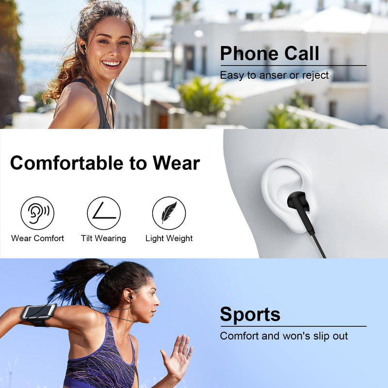 Samsung Wired Earbuds Ear Buds for Galaxy A17 A16 5G A06 A15 A57 A37 S26 | S26 Ultra S26 Plus S25 S24 S23 A56 A54 A36,USB C Headphones Earbuds in-Ear Type C Earphones Wired with Mic for iPhone Black