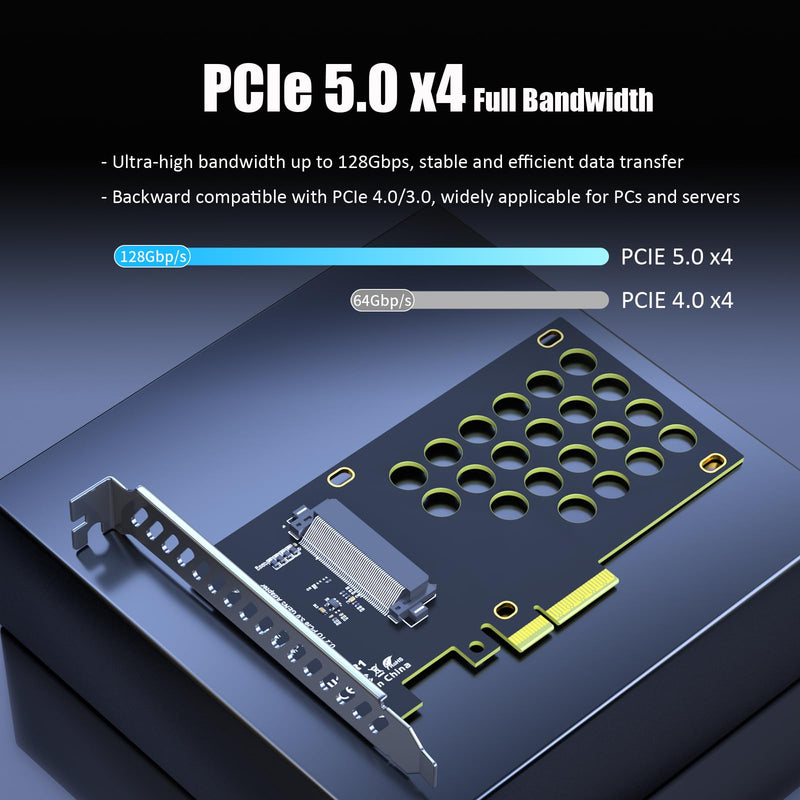 PU15N U.2 to PCIe 5.0 X4 Adapter Card for U.2 NVMe SSD