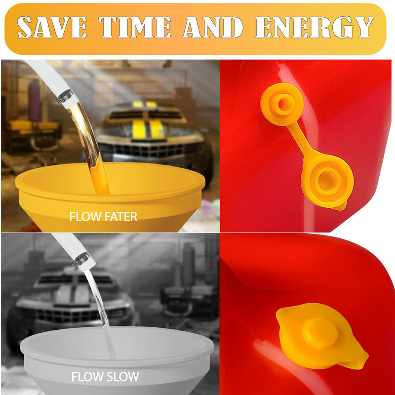 5 PCS Universal Can Vent Cap, Yellow Gas Can Vent Cap Replacement Flexible Pour Nozzle Gasket Stopper Compatible for Most Cans 5 x Yellow Spout Caps Top Hat