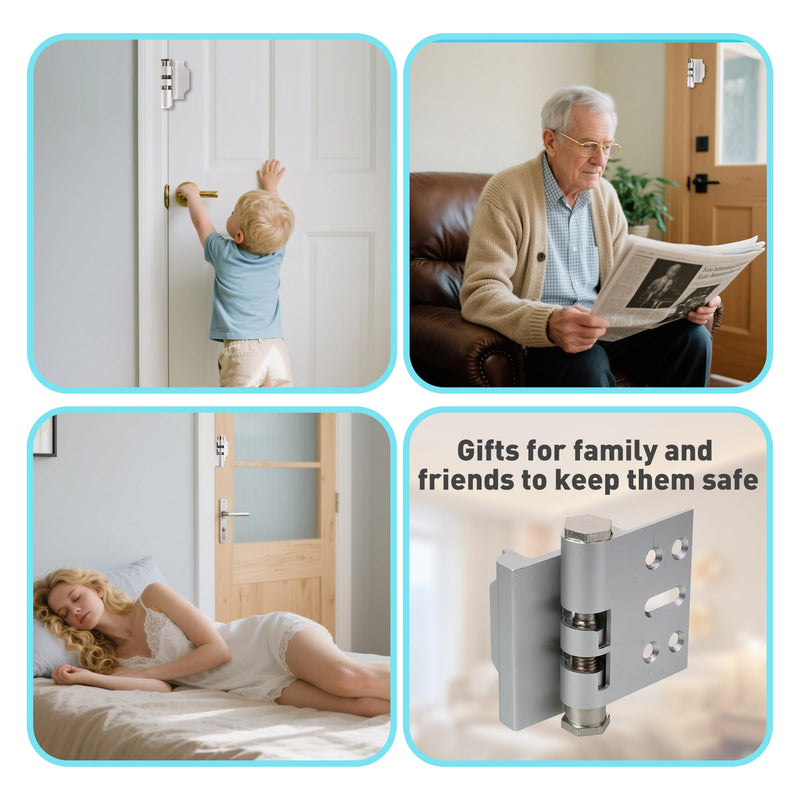 MaxxGeek Home Door Reinforcement Lock - High Security Anti-Burglary Lock, Aluminum Guard for Home Security (Silver Oxide)