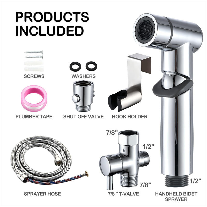 Handheld Bidet Sprayer for Toilet Kit Cleaning Assistant Jet Spray Bidet Attachment with Adjustable Water Pressure Easy Control One Button Shut-Off Water