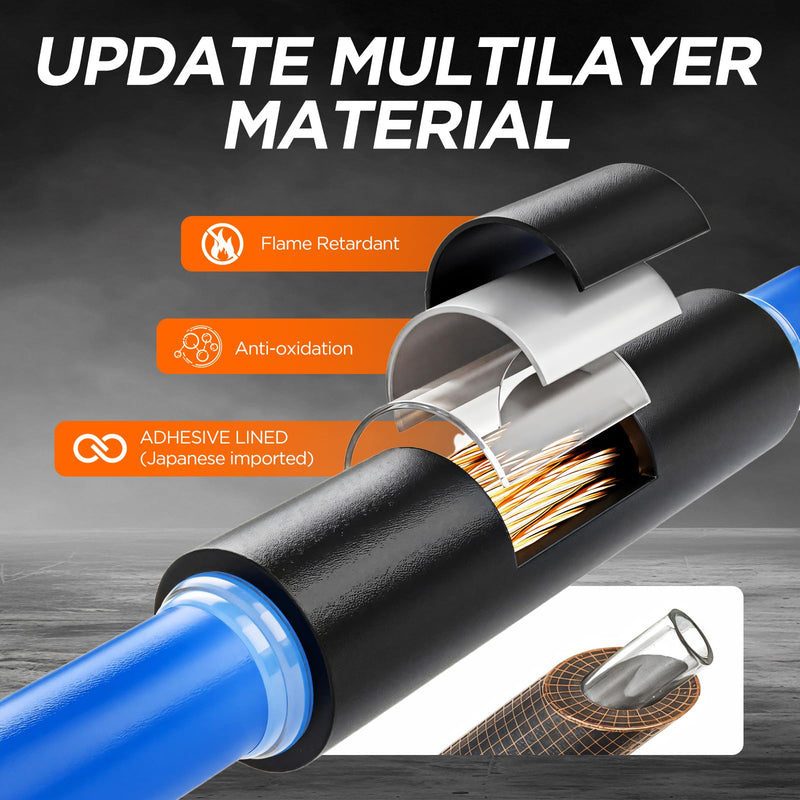 13-Size Heat Shrink Tubing Roll Kit, 5:1 Adhesive Lined, 13 Diameters, Total 76.5 Ft Marine Grade Dual Wall, Waterproof Electrical Wire Shrink Wrap Tubing – for Industrial & Automotive (Black) Black