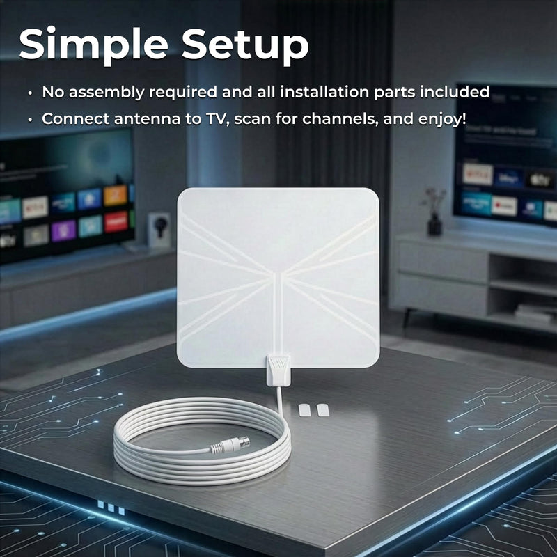 Winegard Indoor TV Antenna FL-5000 – HD Digital Antenna for Smart TV, 35-Mile Range, No Assembly, Dual-Color Ultra-Thin Design, 15' Coaxial Cable, Made in USA 35 Mile Long Range