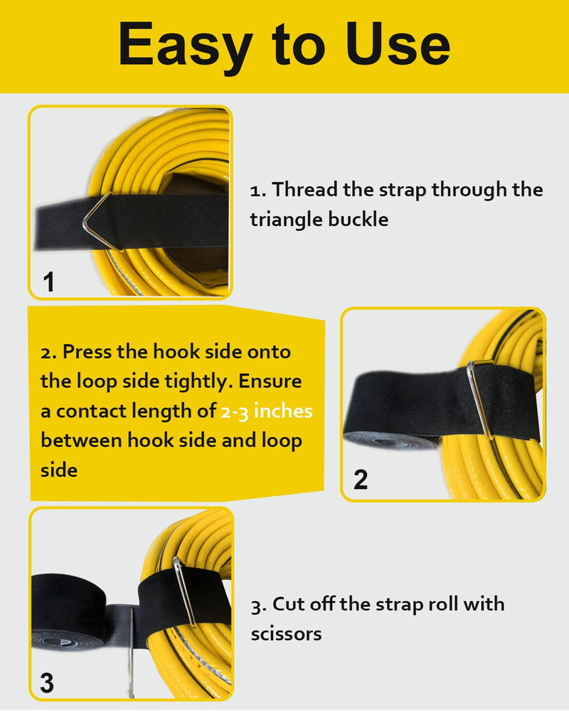 Extension Cord Holder Organizer, 2in x 16.4’ Cut to Length Heavy Duty Storage Straps with 15 Buckles, Garden Water Hose Garage Gadgets Hanger for Storage and Organization