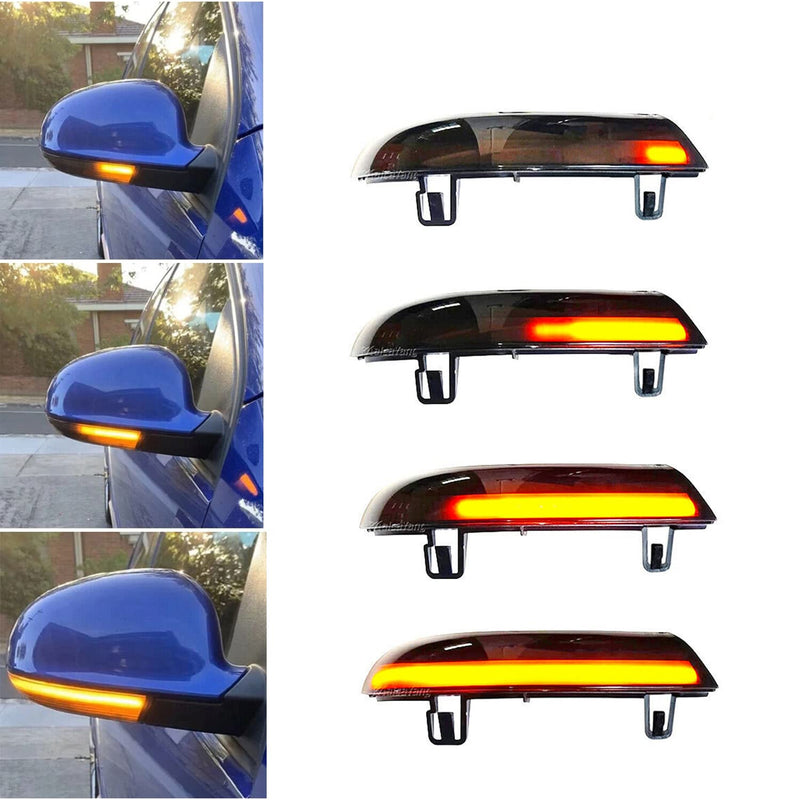 Sequential LED Side Mirror Lights Turn Signal Smoked Lens Compatible with VW Golf 5 EOS GTI Jetta MK5 Passat B5.5 B6 R36 Sharan Skoda Superb B5,Amber Amber Sequential (VW Golf 5 GTI Jetta MK5)