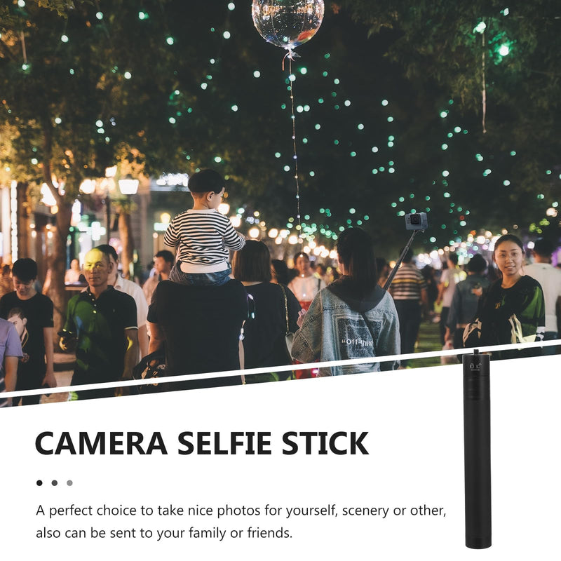 Adjustable 1/4 Screw Interface Extension Rod Selfie Stick Pole for Daily Use Portable Telescopic Handle Compatible with Cameras and Smartphones Black