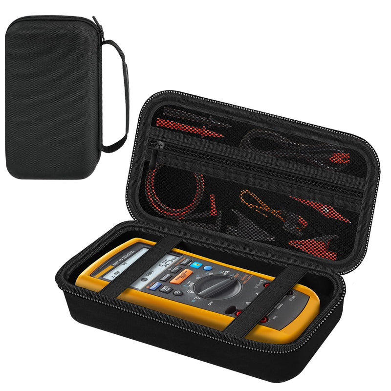Carrying Case for Fluke1587 FC/ 87-V/ 87V Max/ 88V/ 15B+/ 17B+/ 1503/1507/1508/1577/3000 FC Multimeter Testers and Accessories, Multimeter Storage Bag Organizer Box (Case Only) Black
