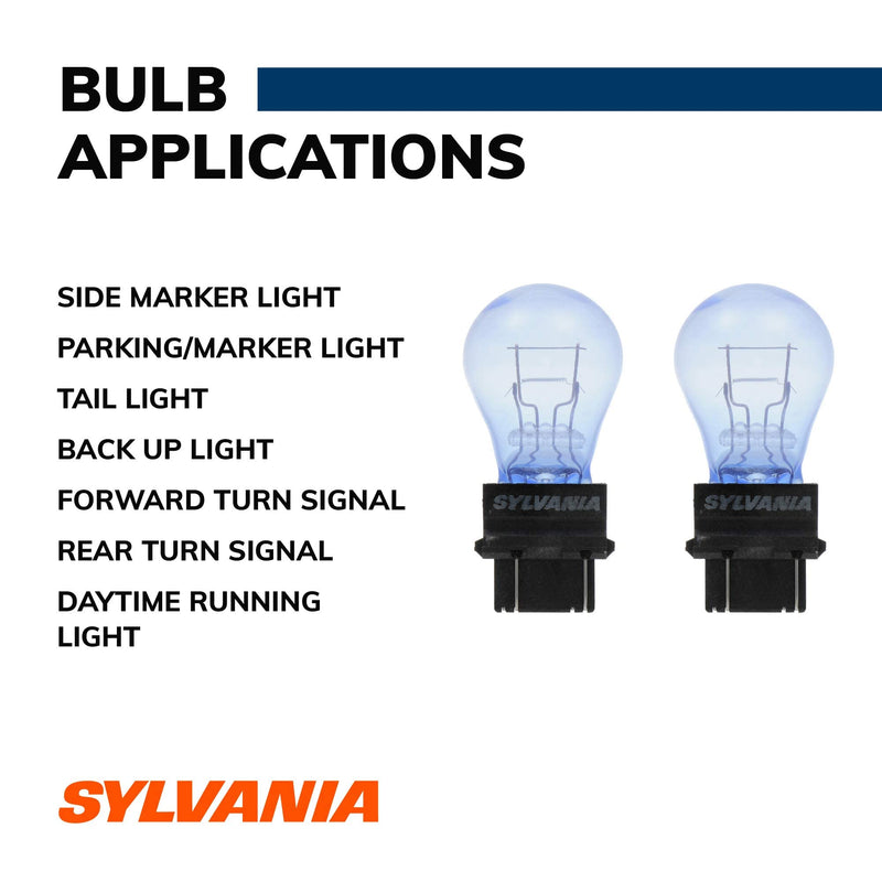 SYLVANIA - 3157 SilverStar Mini Bulb - Brighter and Whiter Light, Ideal for Daytime Running Lights (DRL) and Back-Up/Reverse Lights (Contains 2 Bulbs)