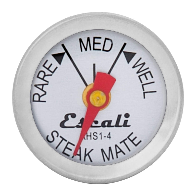 Escali AHS1-4 Easy Read Mini Steak Thermometer Set, Dial Reads Rare, Medium & Well, Dishwasher Safe, Silver Mini (4 Pack)