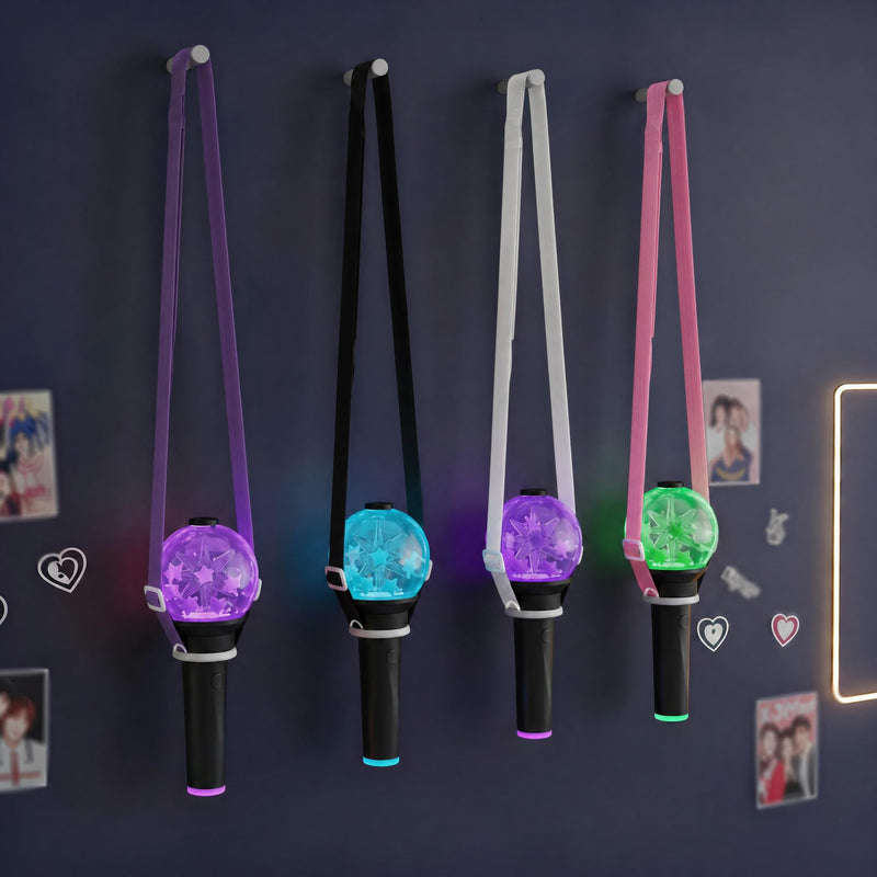 Kpop Lightstick Strap Lanyard - Adjustable K Pop Light Stick Crossbody Carrier Shoulder Strap, K-pop Body Carry Event Strap, Star Accessories Concert Essentials Merch for Display Idol Fans Large Hole ( Dia. 1.38" ) Purple
