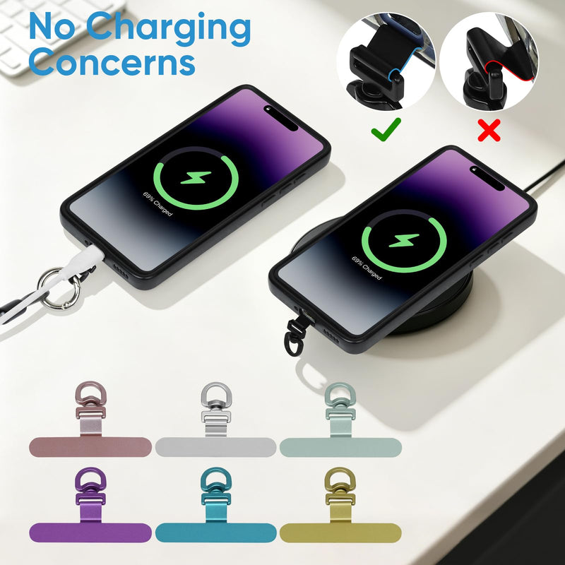 360° Swivel Heavy-Duty Metal Phone Tether Tabs 2purple