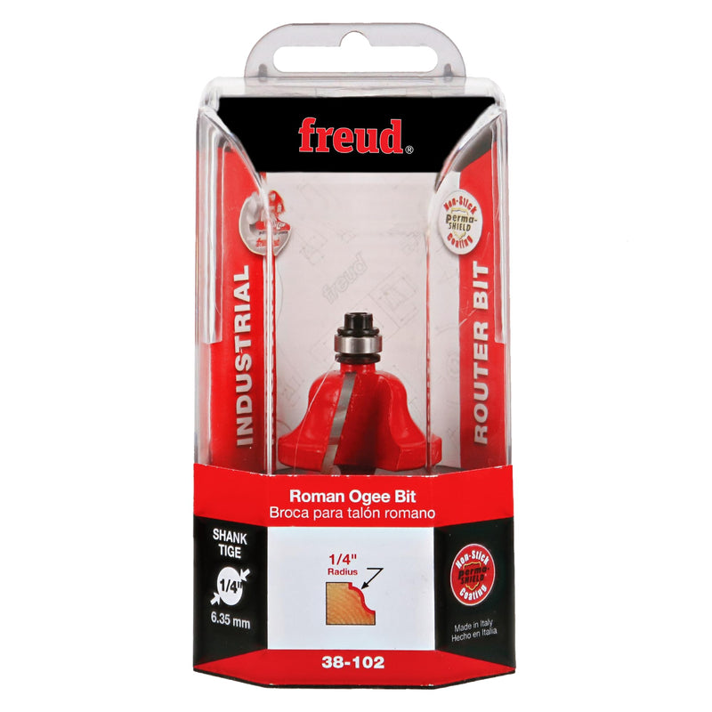 Freud 38-102: 1-3/8" (Dia.) Roman Ogee Bit with 1/4" Shank