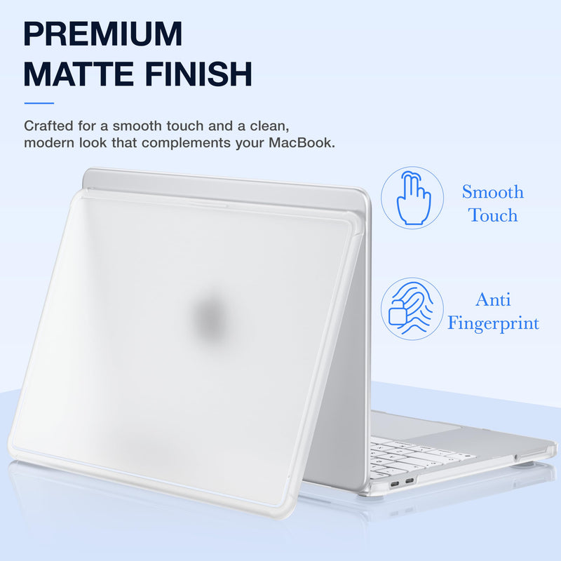 MecBevia Compatible with MacBook Neo Case 13 inch 2026 A3404 A18 Pro Chip | 3-in-1 Kit, Scratch-Resistant Neo Hard Shell Case Cover & TPU Keyboard Cover & USB-C Adapter, Matte Clear