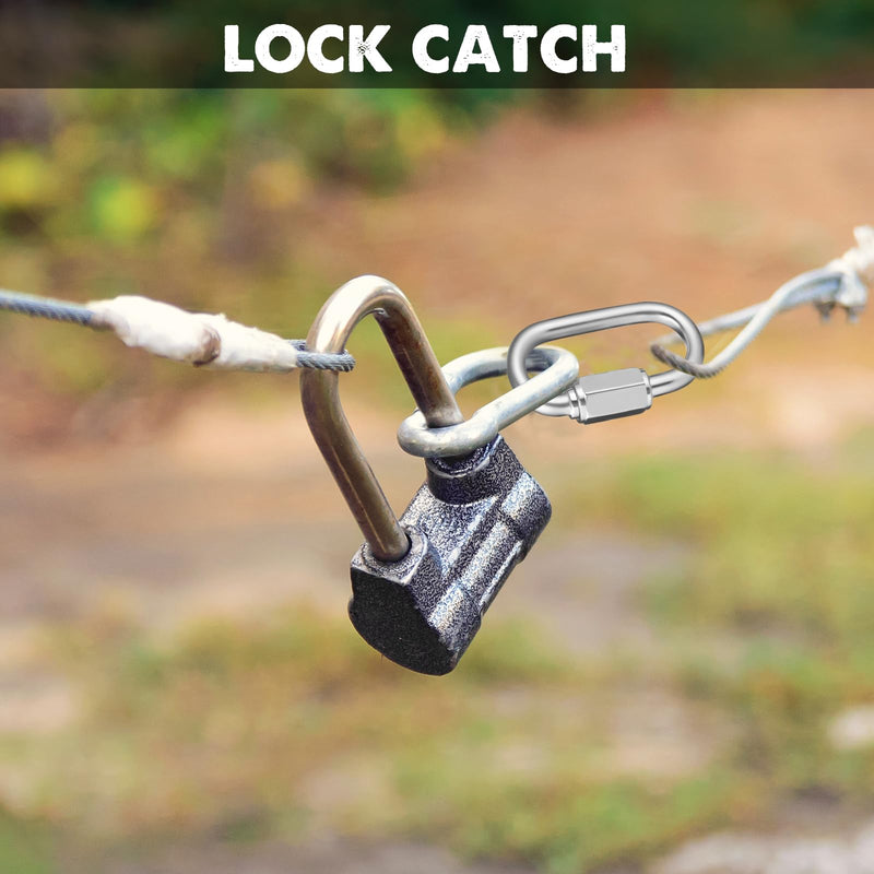 Zonon 100 Pcs Quick Chain Link Heavy Duty Quick D Shape Link Galvanized Chain Connector Link for Safety Chains Hammock Gym Outdoor Traveling Equipment M3.5 Style