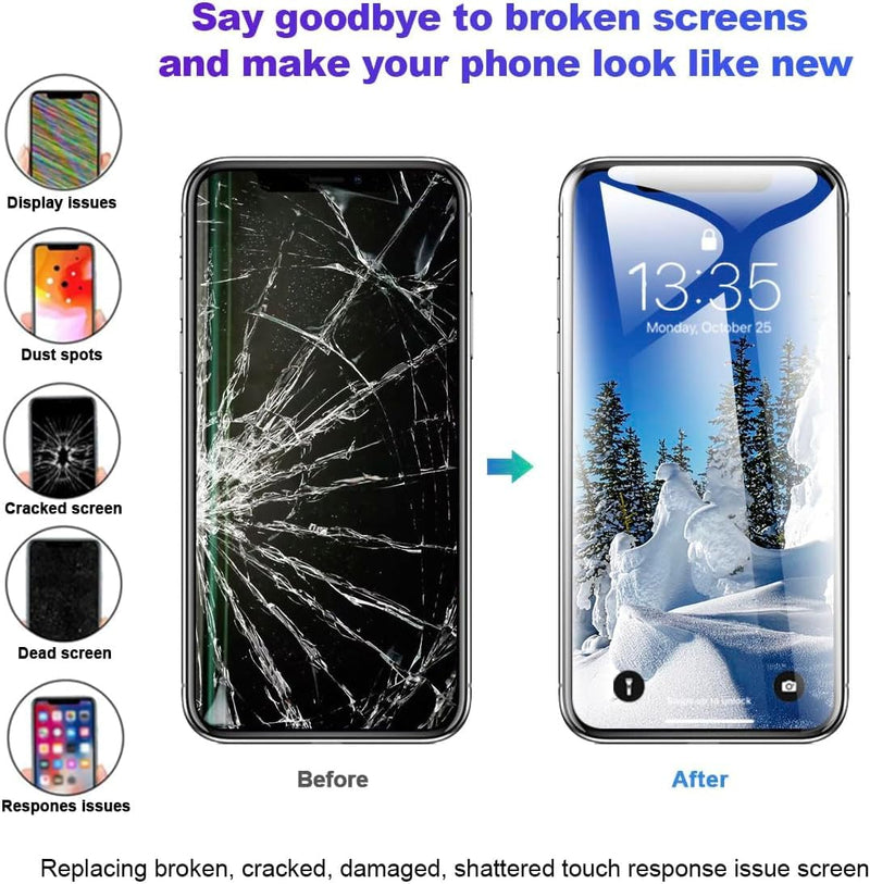 LMQ for iPhone 11 Pro Screen Replacement, 5.8-inch LCD Display Replacement 3D Touch Digitizer Assembly, with Repair Tool Kits Waterproof Tape and Screen Protector (forA2160, A2217, A2215)