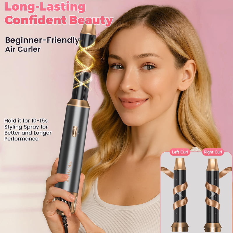 5 in 1 Hot Air Styler, Hair Dryer Brush with Auto Wrap Curlers, 3 Heat Settings, Fast Drying & Volumizing – Includes Curling Barrels & Straightening Comb (Matte) | Multi Hair Styling Tool with 3 Heat Settings, Curling Barrels and Straightening Comb for...