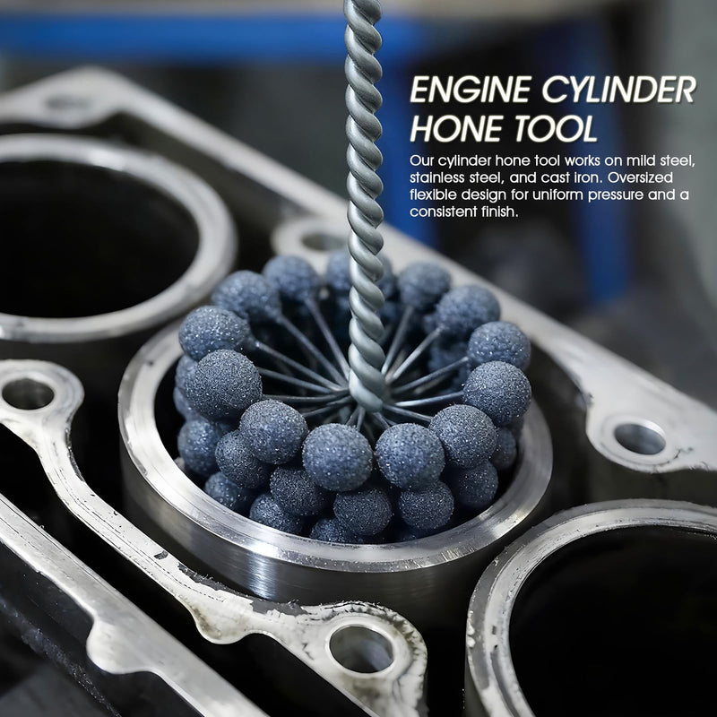 4 Inch Cylinder Hone Tool with 240 Grit Ball Brush, Flexible Engine Hone for Professional Cylinder Ball Honing & Deburring, Ideal for Engine Rebuilding on Cast Iron, Steel & Mild Steel 240.0 4'' (101.6 mm)