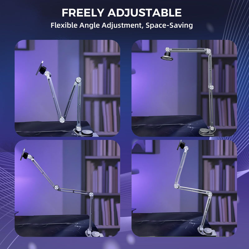 Tablet Stand for Desk, iPad Desk Mount, Magnetic Tablet Holder for Desk, Foldable Phone Arm Mount with 360° Adjustable Rotatable, Phone Holder iPad Stand Fits for 4.7-15.6" Screen