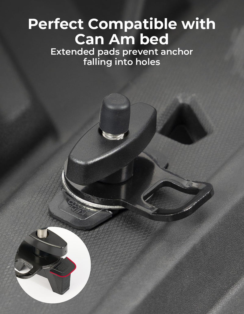 KEMIMOTO Expandable Anchor Mount, Tie Down Anchors Cargo Anchor Bed Tie Down Tab Kit Compatible with Can-Am Maverick, Defender, Sea-Doo, 2PCS 2