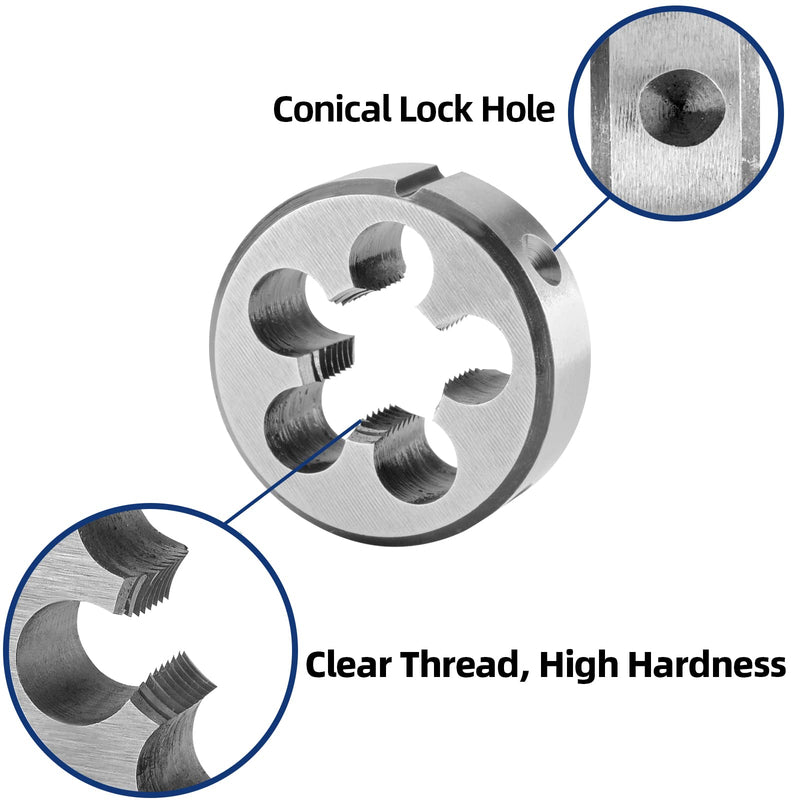 Burkit M26 X 1.5 Tap and Die Set, M26 x 1.5 Machine Thread Tap and Round Die Right Hand M26x1.5