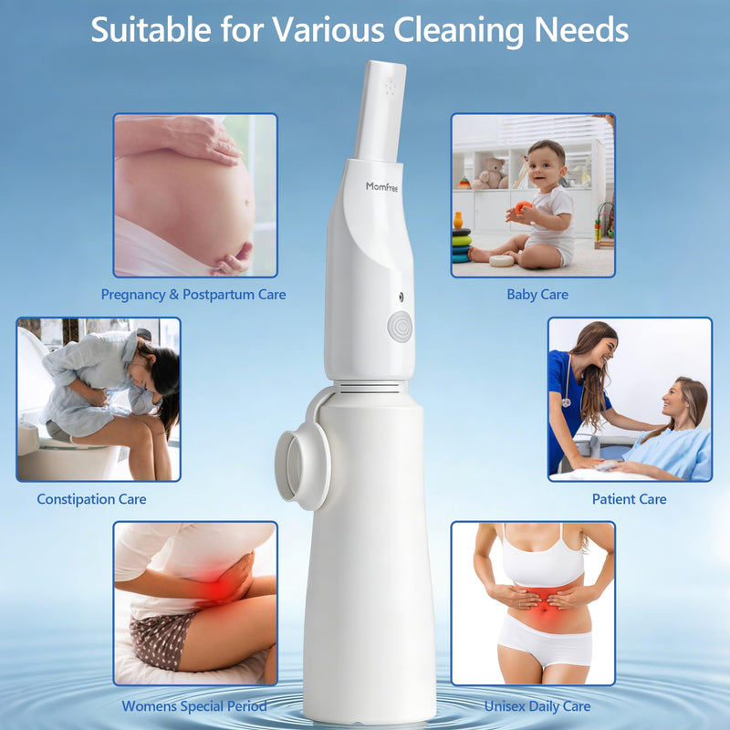 Portable Bidet for Travel - Rechargeable Electric Travel Bidet Peri Bottle with Adaptor & 3 Speed Modes, IPX7 Waterproof Portable Bidet for Women Men Baby Pregnancy Postpartum Personal Hygiene