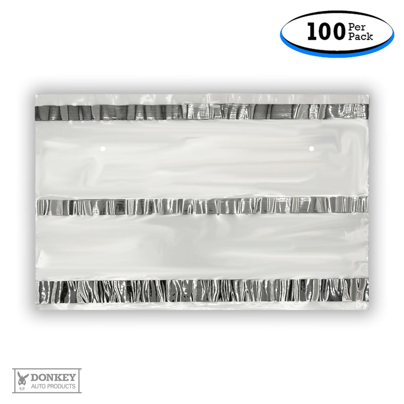 License Plate Temporary Tag Bags - Premium Plastic with Adhesive (100 per Pack)