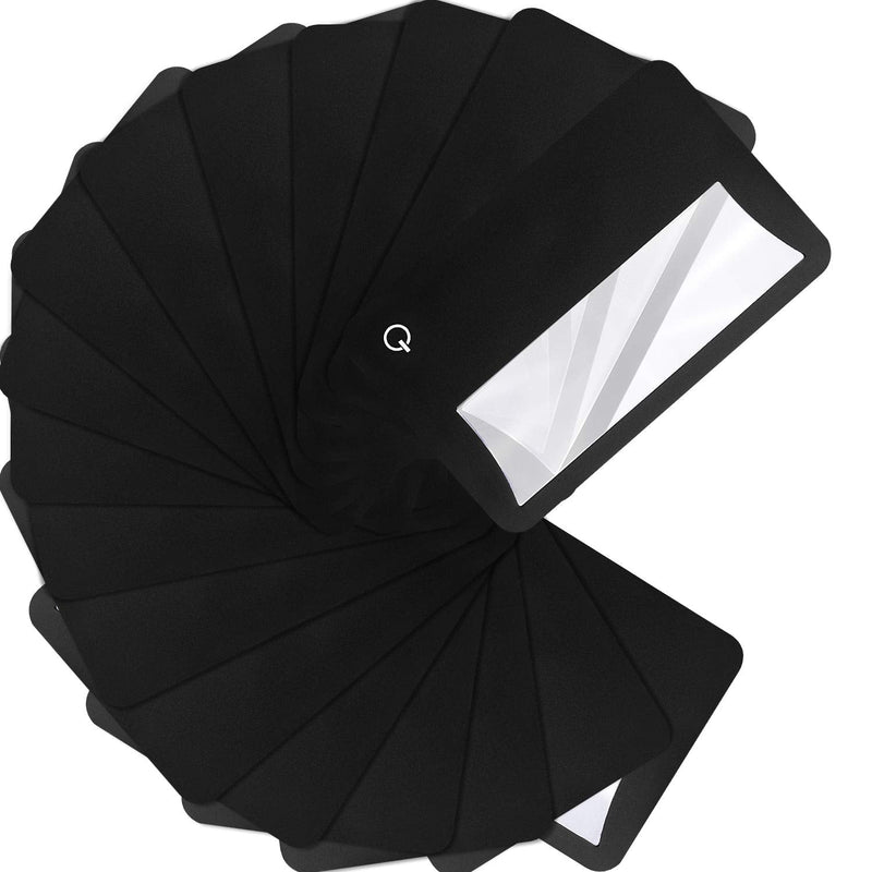 Frienda 20 Pcs Credit Card Magnifier Bundle Wallet Purse Magnifying Glass LED Illuminated Magnifier 3X Pocket Card (Black) Black