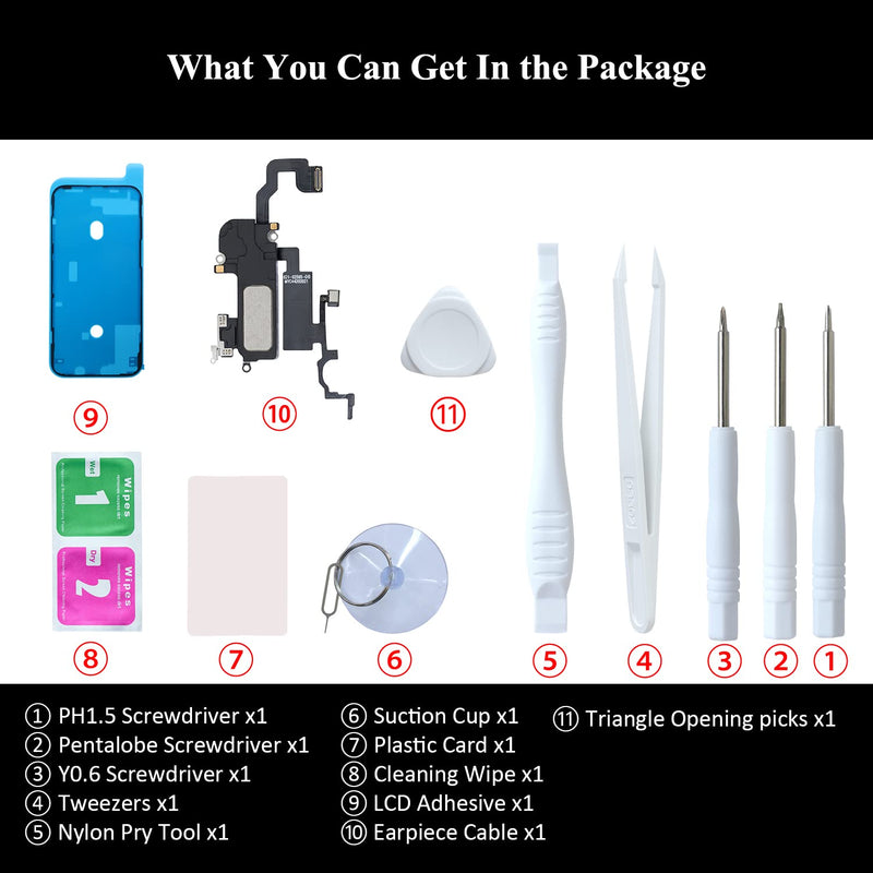 for iPhone 12 Pro Max Earpiece Speaker & Earspeaker Ear Piece Proximity Light Sensor Flex Cable with Repair Tools Compatible with iPhone 12 Pro Max 6.7 Inch
