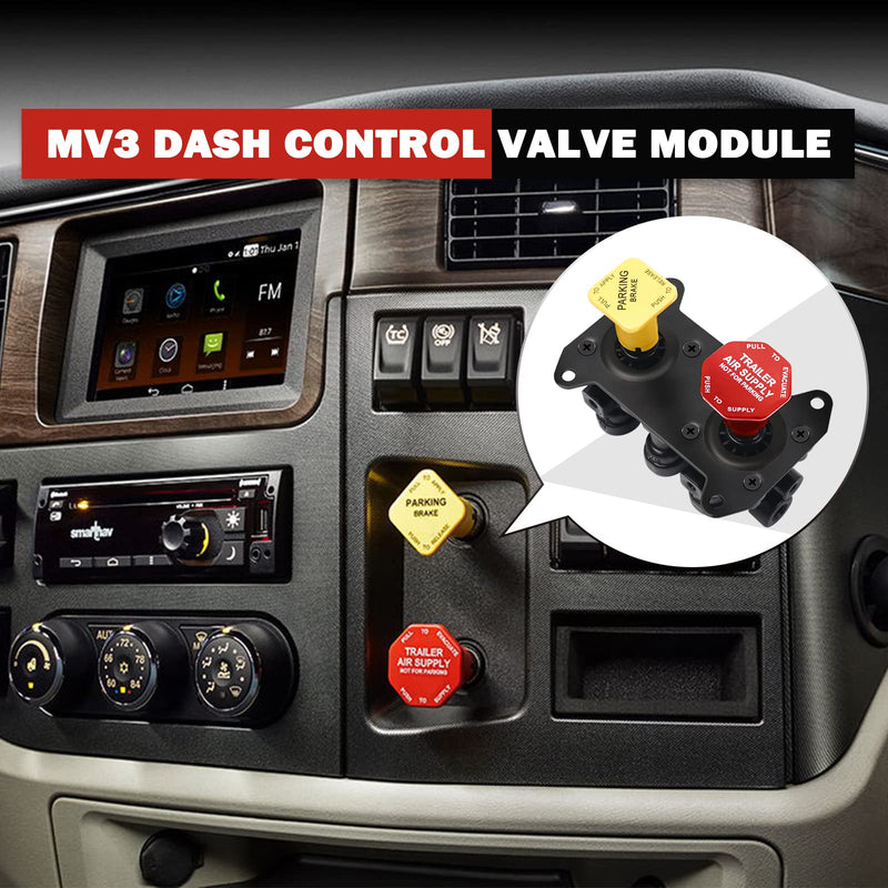 MV3 Trailer Parking Brake, MV-3 Dash Brake Control Module Replacement for Volvo Western Star Truck Peterbilt 377 Bendix 800516 065167 065697 3948331 394979