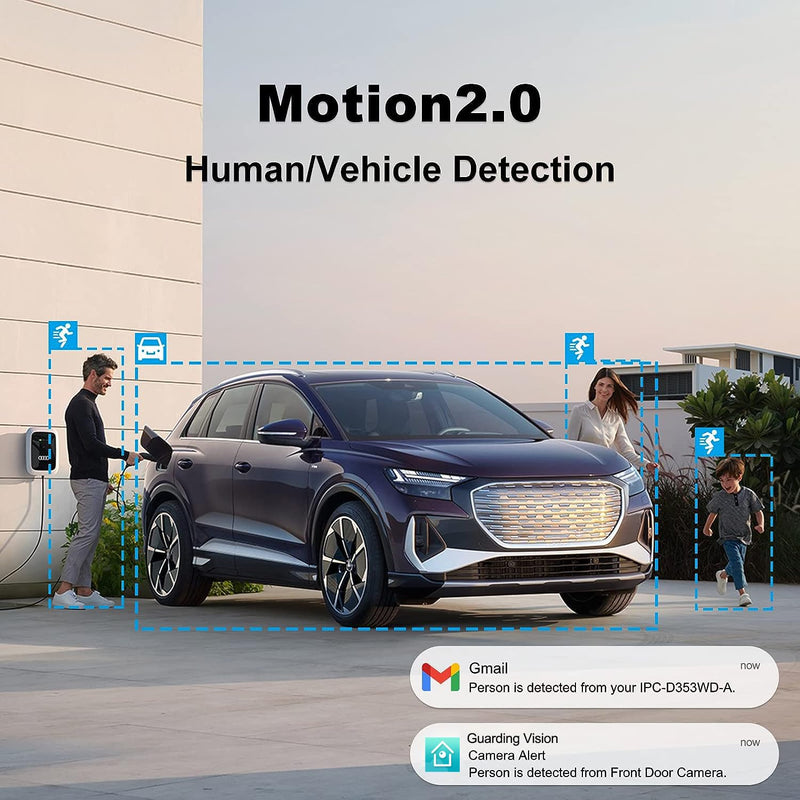 Anpviz 5MP PoE IP Camera with Audio, Full Metal Turret Security Camera Outdoor with Human Vehicle Detection, Smart Color Night Vision, 3072x1728@20fps, 114° FOV, WDR, IP67 Waterproof (H Series) 5MP White