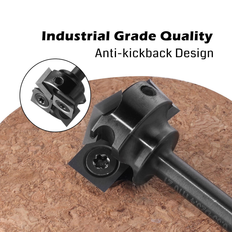 Genmitsu CNC Spoilboard Surfacing Router Bit 1/4" Shank, Slab Flattening Router Bit with 1" Cutting Diameter, 4 Flutes Insert Carbide Wood Planer Router Bits, Planing Bit for Woodworking Carving, SS04 1/4" Shank (1" Cutting Dia) 4 Wings