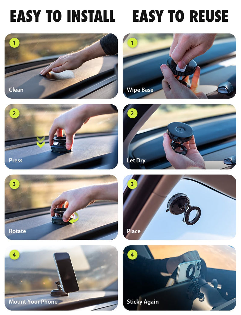 Bracketron MagAlign AIR ROTO MagSafe Car Phone Mount with 360°Arm Holder