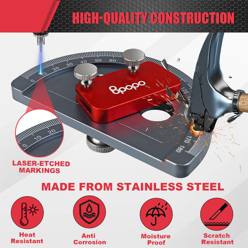 Upgrade Stainless Steel Angle Protractor– Precision 0°-180°Angle Finder for Marking Angle,Straight Line Scribe, Woodworking Angle Measuring Tools, Ruler Included Angle Finder,ruler