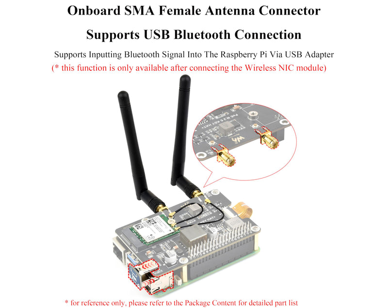 Pi5 PCIe to M.2 E Key Adapter with PoE Function Compatible with Raspberry Pi 5, Support 2230 Size NGFF (M.2 E Key) Wireless NIC-AX210/AX200/BE200/RTL8822CE and Gen2 and Gen3 Modes, HAT+ Standard