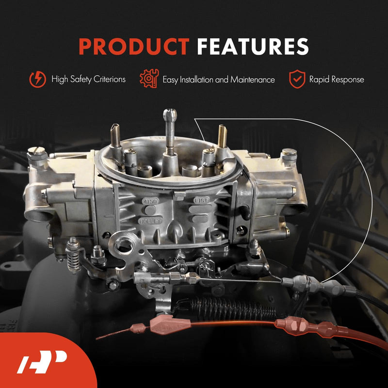 A-Premium Transmission Kick Down Cable Kit - Compatible with Chrysler 727, Dodge 727, Plymouth 727 Transmission - Braided Stainless Steel Transmission Detent Kickdown Trans Wiring Kit