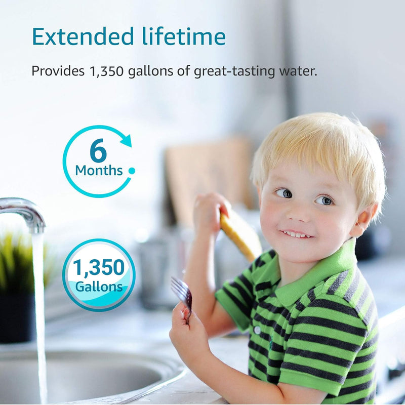 AQUA CREST FQK2J Under Sink Water Filter, Replacement for GE FQK2J, FQK1K, Compatible with GE GXK255TBN, NSF/ANSI 42 372 Certified, 1320 Gallons Dual Flow Drinking Water Replacement Filters, 2 Pack