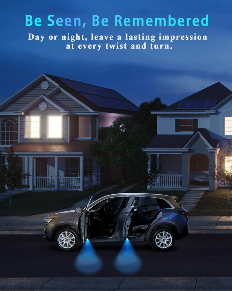 Car Door Lights Logo Projector Puddle Light Compatible with Multiple Model Accessories (Various Styles and Pack Sizes), No Fade 4K-HD Welcome light 4 RAN-GER-OVER Style