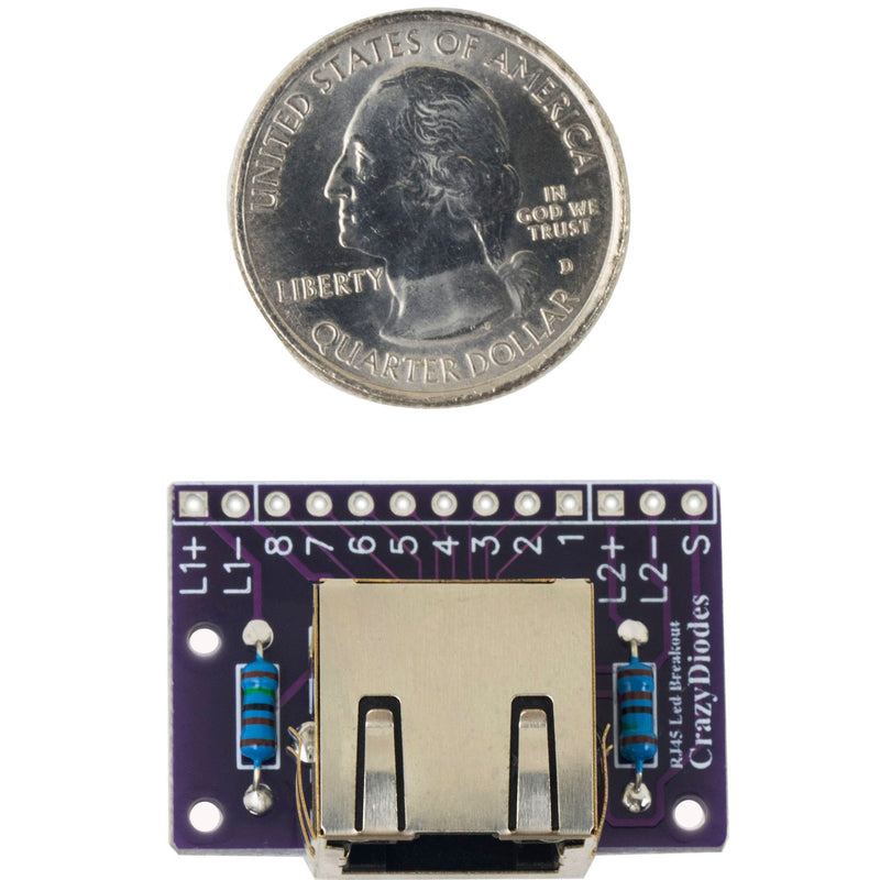 whiteeeen 4pcs RJ45 Breakout Board with LED Lights and 2 Types Male Pin Headers (Straight and Right Angel)
