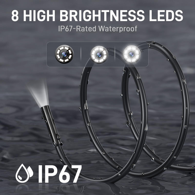 Teslong 2.0MP HD AF Auto Focus Borescope, 16.5ft Flexible Endoscope with Adjustable Lights, USB-C Inspection Camera for Plumbing, Automotive, Wall, for iPhone 15/16 & Android, Long Focus & Autofocus