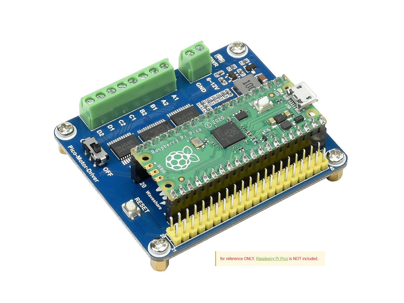 Waveshare DC Motor Driver Module for Raspberry Pi Pico Driving Up to 4X DC Motors Suitable for 2WD or 4WD Driving