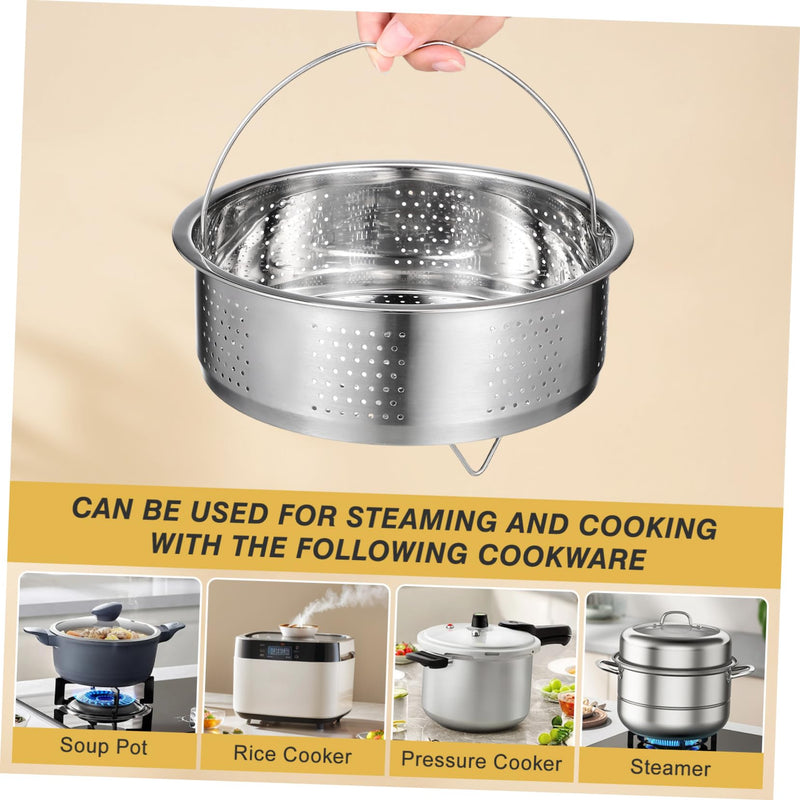 DOITOOL Stainless Steel Steamer Basket for Pot, 8.65inch/22cm Vegetable Steamer Basket Insert Steaming Rack with Handle, Vegetables Fruit Strainers and Colanders for Home Kitchen Cooking 21.5X21.5X9CM