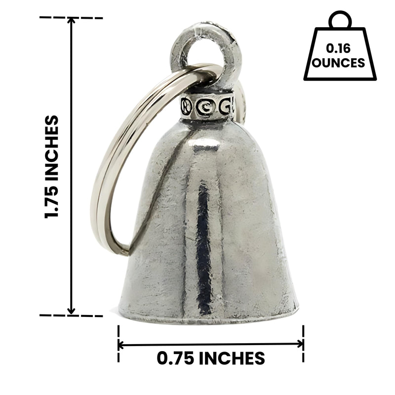 Guardian Bell Japanese Koi Good Luck Bell w/Keyring & Black Velvet Gift Bag | Motorcycle Bell | Lead-Free Pewter | Made in USA 1.75"