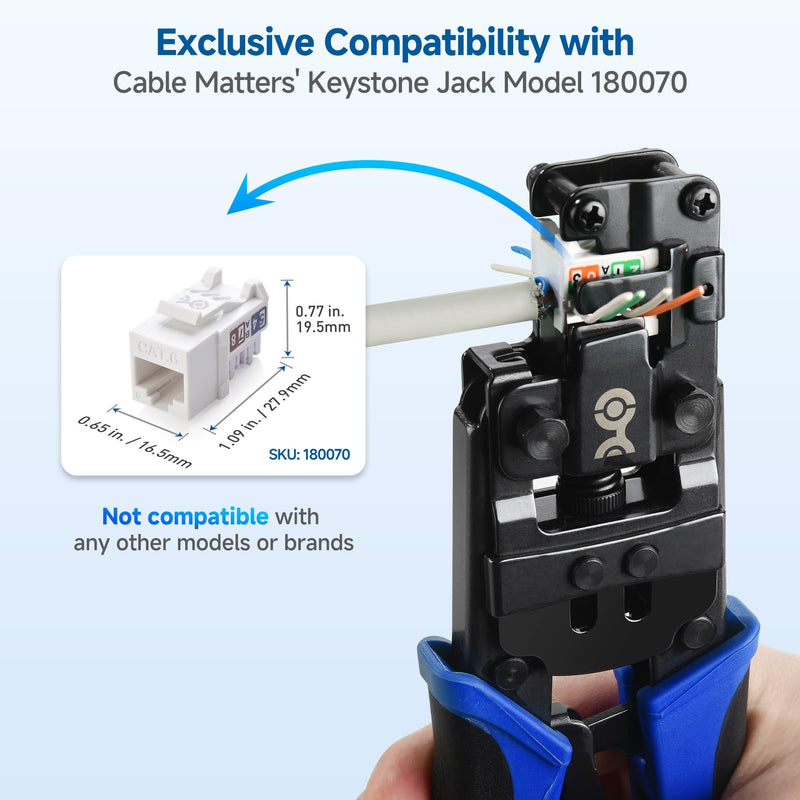 Cable Matters Rapid-Install Crimp Tool for Cable Matters Rapid-Install Cat6 Keystone Jacks with Model 180070 (Not compatible with Model 180005 Series Keystones)