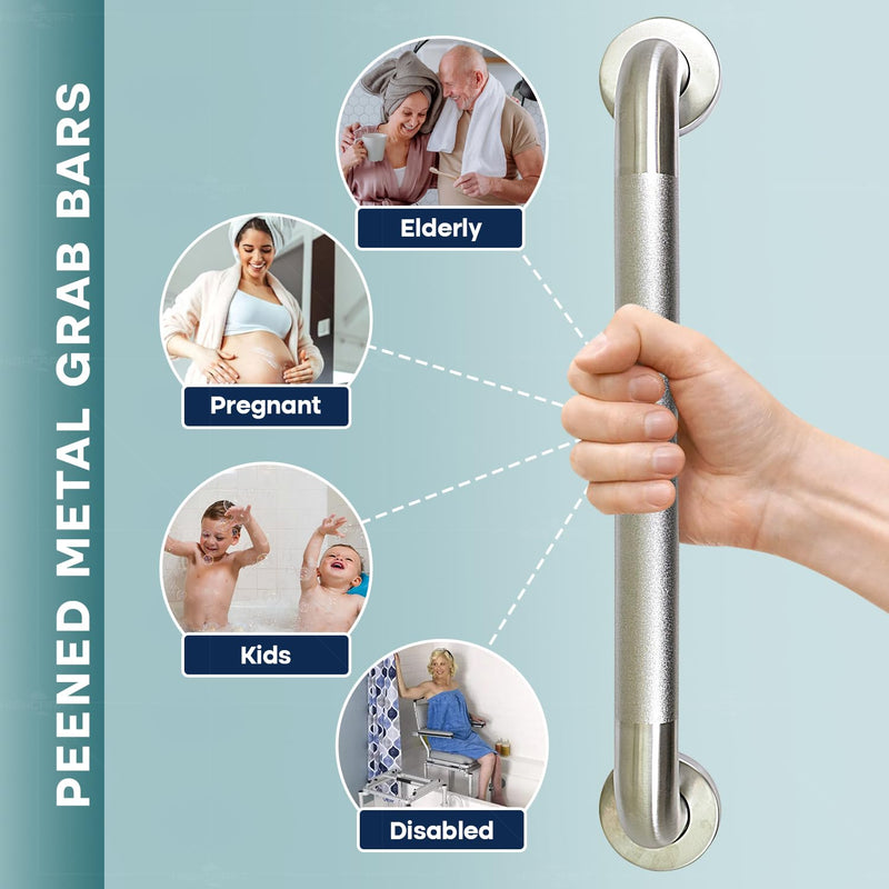  [AUSTRALIA] - Highcraft Grab Bar for Bathtubs and Showers, Anti Slip Shower Grab Bars for Seniors and Elderly, Safety Bar for Bathroom 18" x 1.5" ADA Compliant Grab Bar, Heavy Duty Stainless Steel Shower Handle